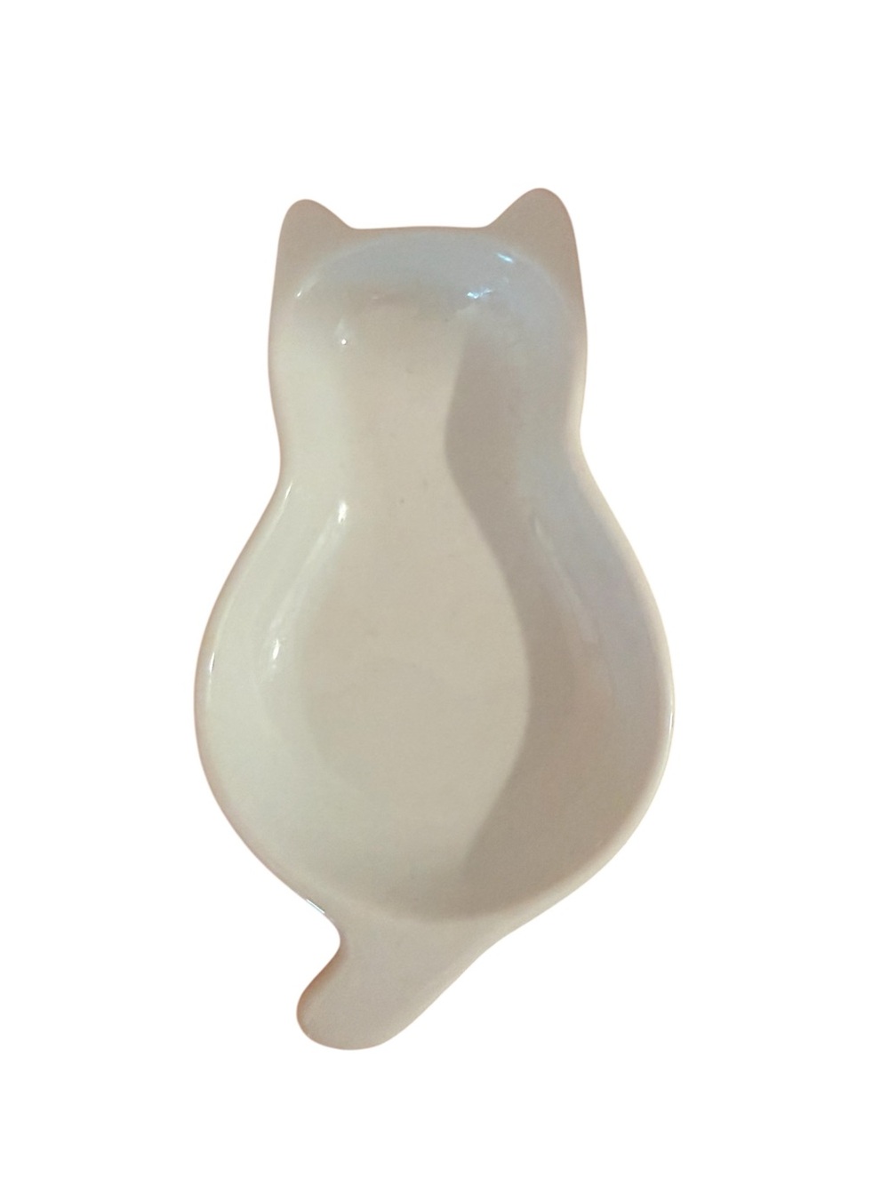CatLadyBox White Cat Shaped Spoon Rest